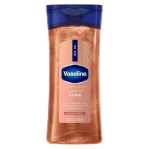 imageVaseline Glazed and Glisten Sunlit Glow Body Gel Oil Vanilla Cocoa Shimmering with UltraHydrating Lipids and 100 Pure Cocoa Butter 68 Oz