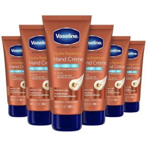 imageVaseline Intensive Care Hand Crme Moisturizer for Dry Hands Hydra Replenish Made with hyaluronic acid vitamin B3 and cocoa butter 34 oz 6 Count